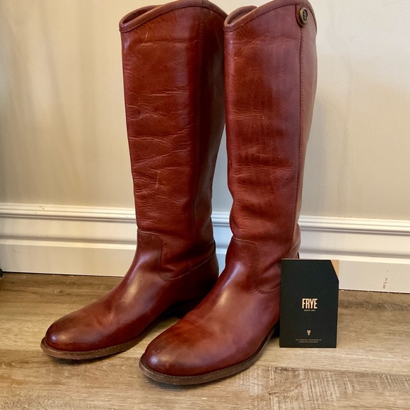 FRYE Brown Leather Knee-High Boots - Picture 2 of 14
